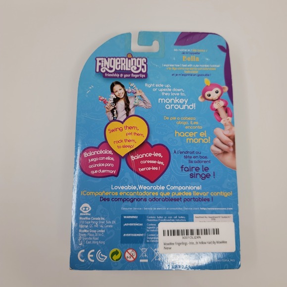 Fingerlings‎ Baby Monkey Bella Pink Yellow Hair Interactive Toy WowWee New - Picture 4 of 5
